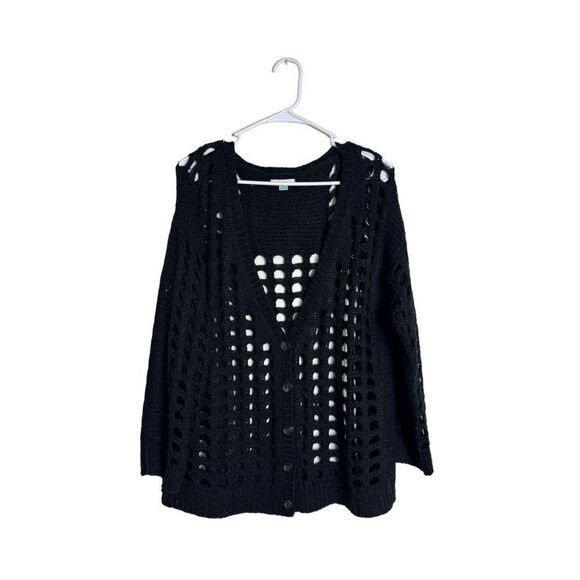Kanvas Black Knitted Cardigan Size M/L - Picture 1 of 7